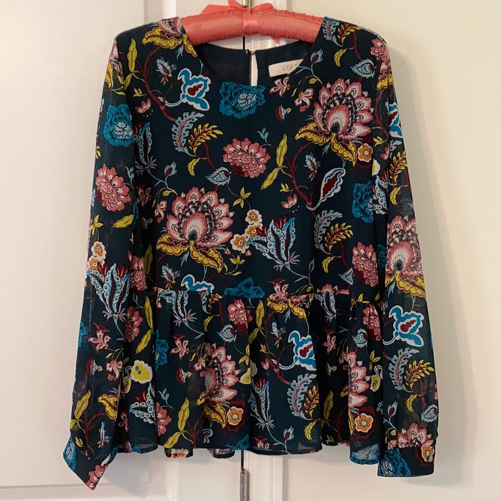 Loft long sleeve floral skirt top